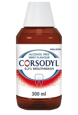 Corsodyl Mundspülung Zahnfleischerkrankungen Behandlung Alkoholfrei Mundspülung 300ml Neuwertig 