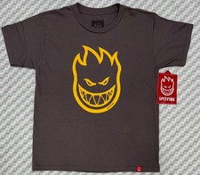 SpitfireYouth Bighead T-Shirt Charcoal And Yellow YOUTH SM,MD,LG,XL