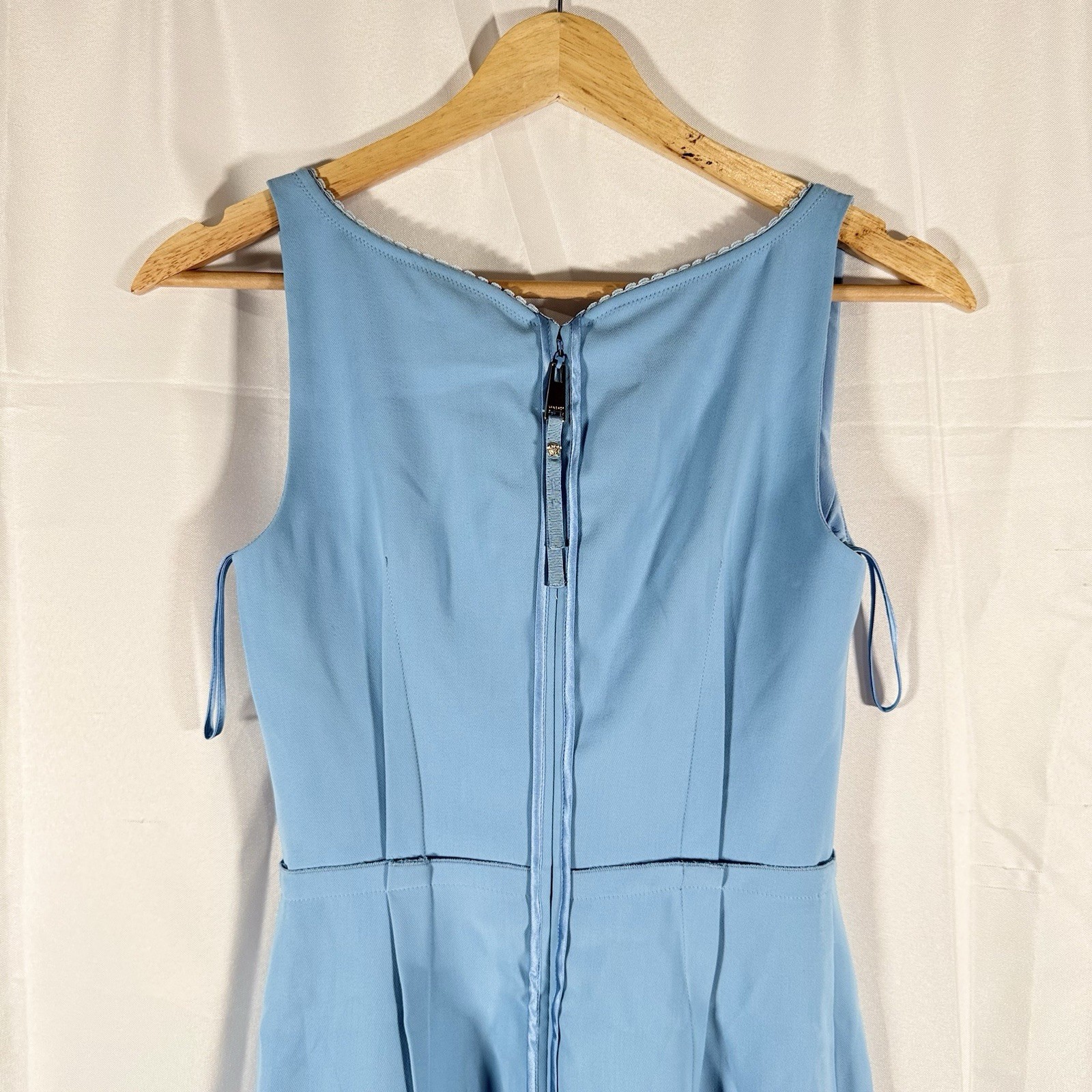 NWT Gianni Versace Light Blue Solid Pattern Dress Modello A78584 Size 36/ USA 2 thumbnail 6