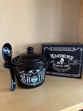 Bat Broth Lidded Bowl with Spoon, Cauldron, Witchcraft, Gothic, Alchemy England