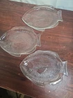 Anchor Hocking 3 Clear Glass Fish Shaped Plates Oven Safe 8x11