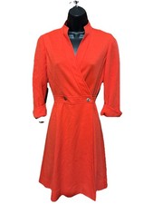 Vintage David Warren NY Dress Size 6 Knee Length Wrap Dress RED Cute!!!!