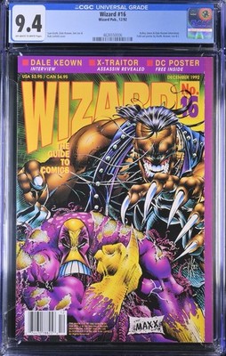 Wizard Magazine #16 NEWSSTAND CGC 9.4 NM Jim Lee & Rob Liefeld Cover 1992 Image