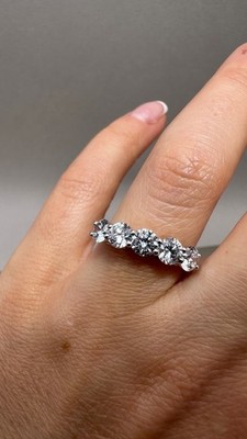 Platin 1,96ct Lab-Grown Diamanten 5 Diamanten Eternity Band LGSL144