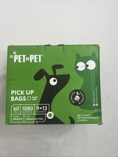 PET N PET Dog Poop Bags 1080 Bags 60 Rolls USDA Certified 38% Biobased Bags