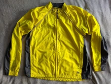 NOVARA Cycling Windbreaker Jacket Mens XL Yellow Gray Bicycle Vest