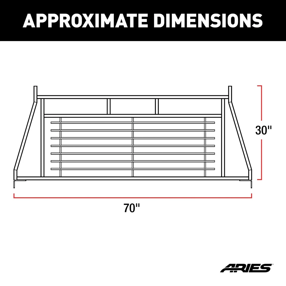 Aries Headache Rack Rear Window Black for 1999-2016 Ford F-250/F-350 Super Duty - Image 3 of 4