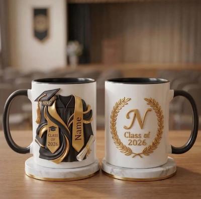 Graduation Mug 3D, Faux 3D Effect Mug, Graduation Gift, Congrats Grad Coffee Mug