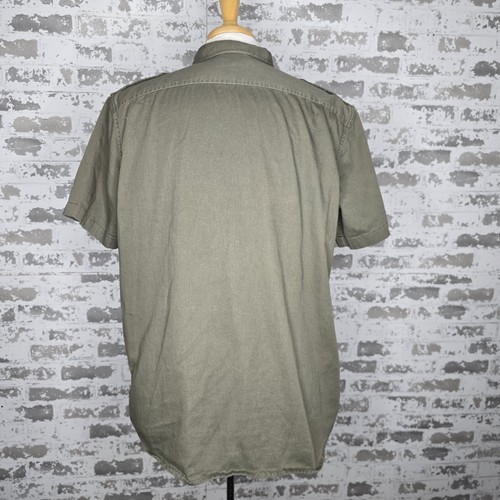 Denim Supply Ralph Lauren Military Green Twin Tiger Patch Shirt Epaulettes XL - Picture 7 of 12