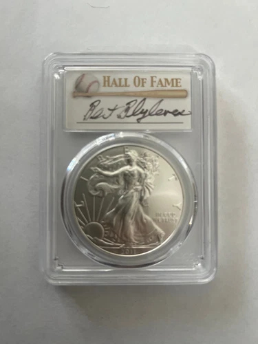2011 American Silver Eagle MS70 FDOI HOF Bert Blyleven Signed Pop 50