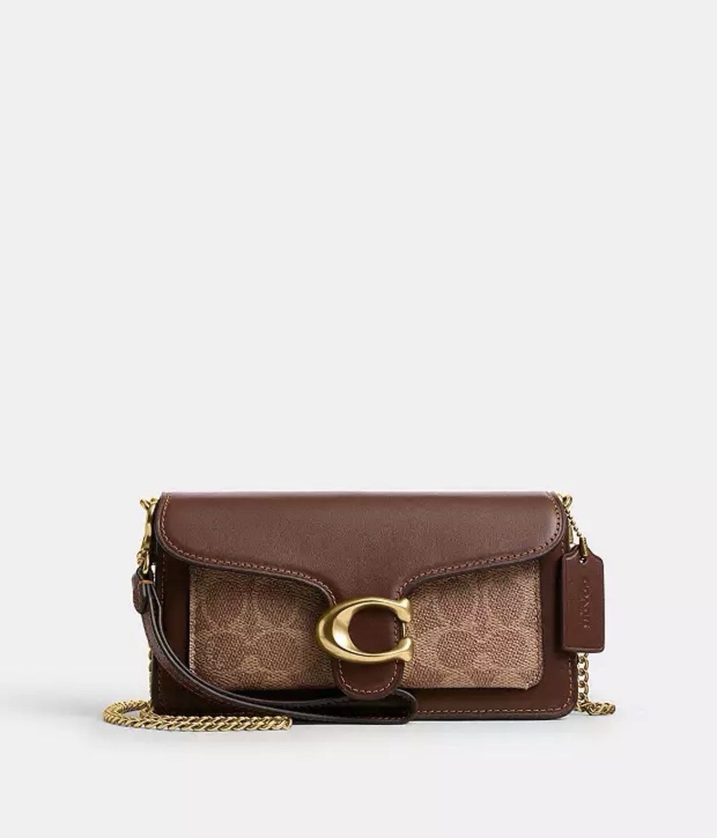 Coach ブラウン ロゴプリント ハンドバッグ COACH Station Tote Bag Signature Canvas Brown CCD69 Ships from