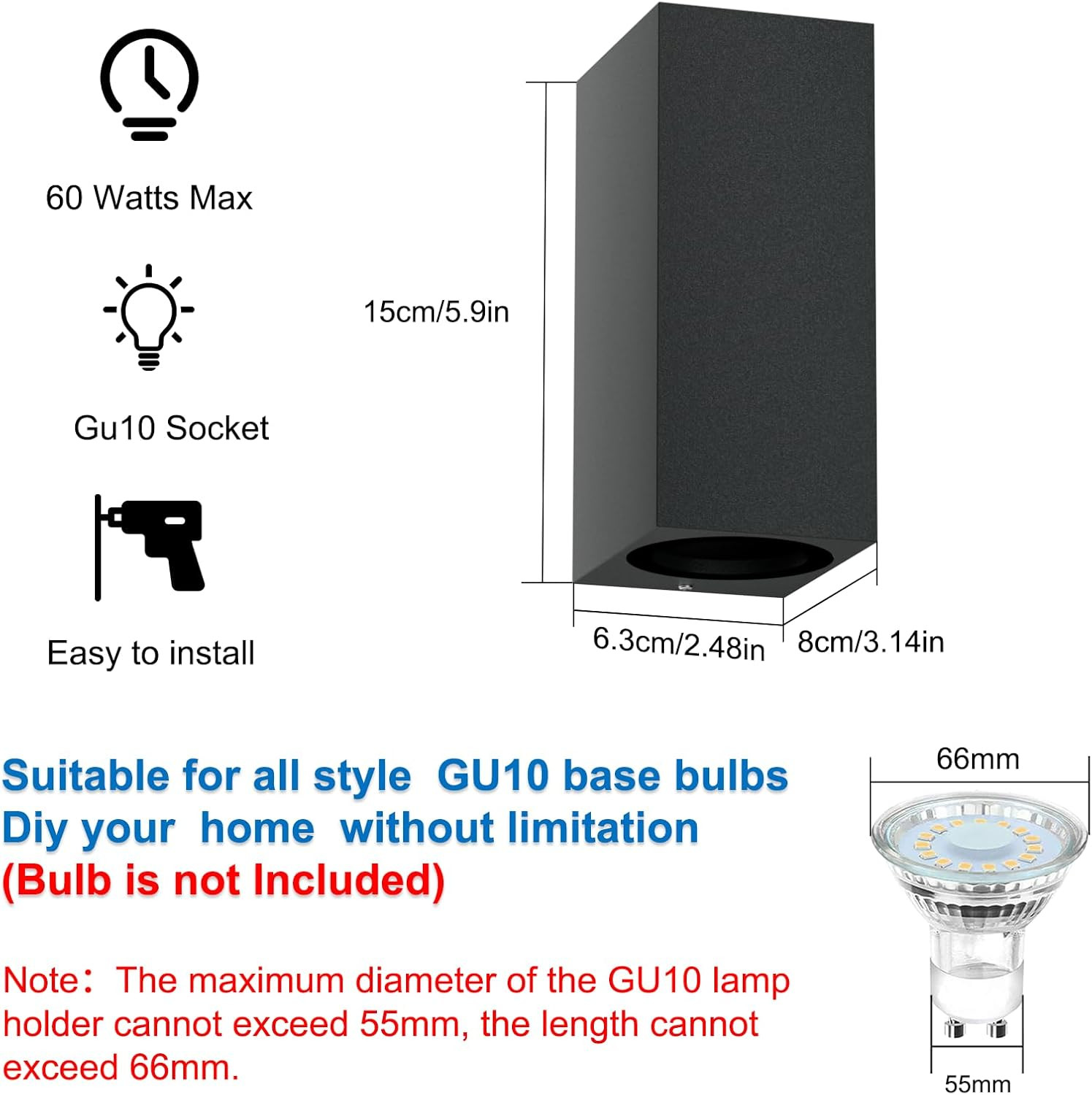2 Pezzi Lampade da Parete Esterno IP65 | Sicurezza e Luce per Casa - 3