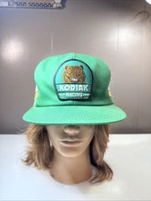 Vintage Kodiak Racing Three Stripe Trucker Snapback Patch Hat USA