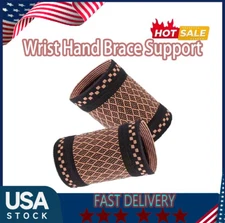 Copper Wrist Wrap Support Brace Compression Sleeve Arthritis Carpal Tunnel Band