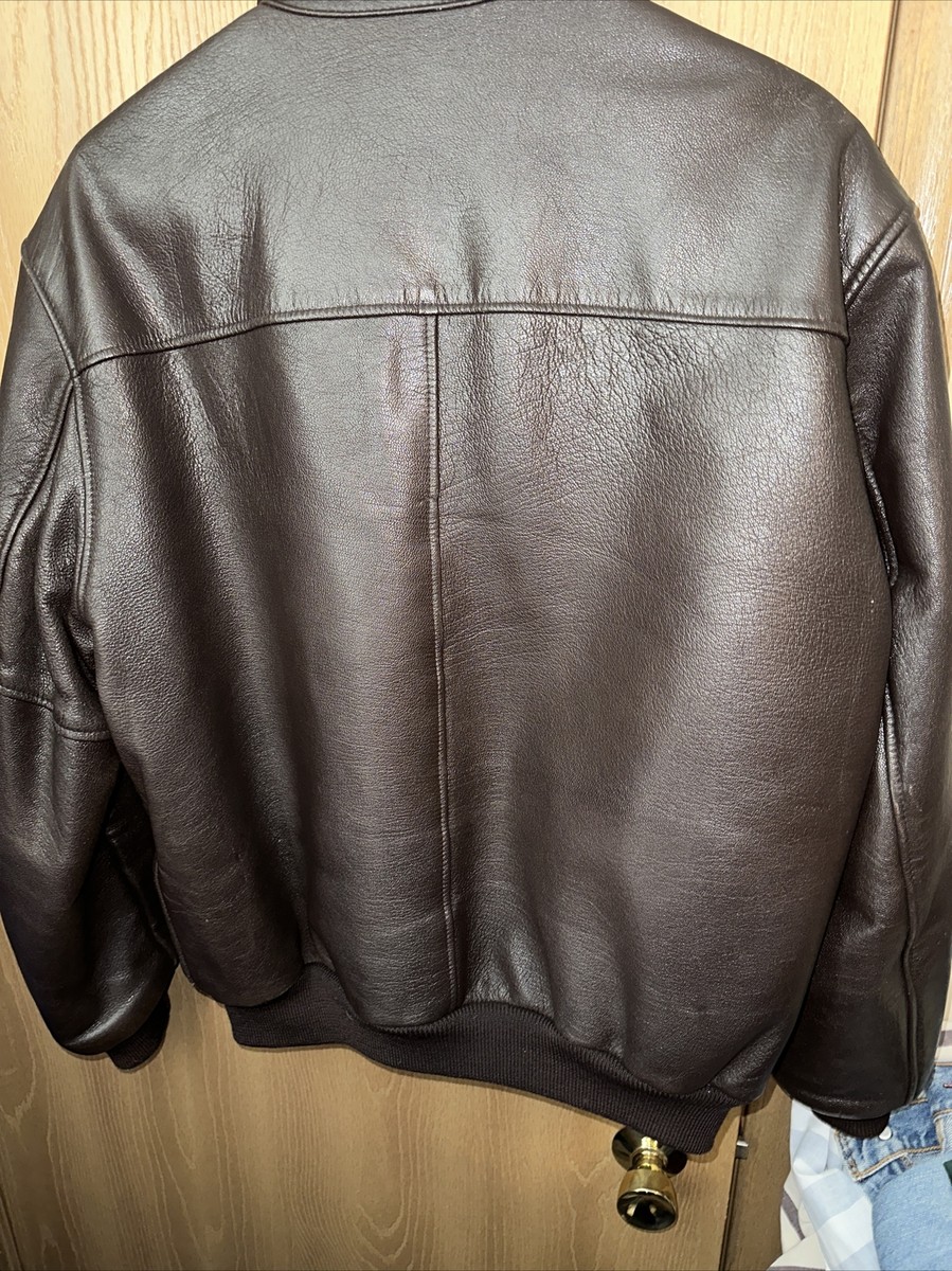 LL Bean Goatskin Leather A2 Flight Bomber Jacket Black USA LL Bean Goatskin Leather A2 Flight Bomber Jacket Black USA