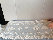 VINTAGE Off-White 42" x 16" Crochet Table Runner Doily JS