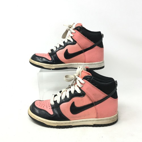 Nike Dunk Alto Top 2008 Zapatillas Zapatos Con Cordones Cuero Negro Rosa  para Mujer 6 | eBay