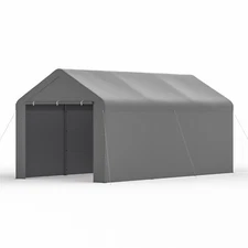 Outdoor Grey Carport 10'x20' Heavy Duty Canopy Shed Portable Garage Party Tent