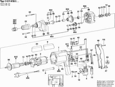 Bosch GSR 6-16 TE Bohrschrauber  original Bosch Ersatzteile Liste 0601416603