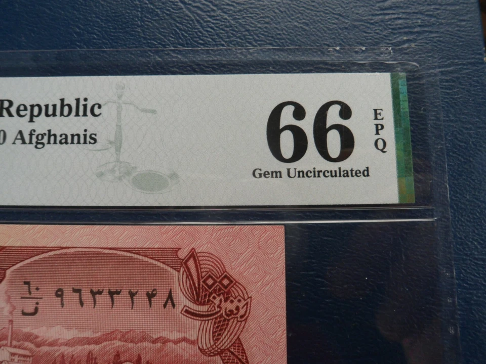 1990 Afghanistan 100 Afghanis Banknote PMG Graded-Gem UNC 66 EPQ--.21-780 - Image 3 of 4