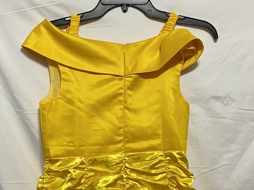Disney Belle Dress Size 150 7/8 Girls Costume Relibeauty Yellow with Gloves - Picture 9 of 21