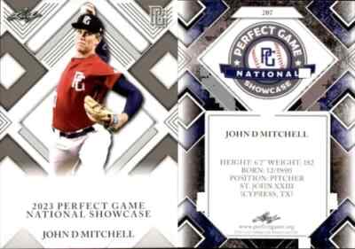John Mitchell   1st EVER PRINTED 2023  LEAF PERFECT GAME ROOKIE CARD #207  Mint