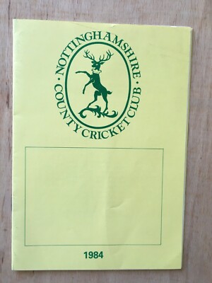 NOTTINGHAMSHIRE COUNTY CRICKET 1984 EMPTY 12 PAGE STICKER ALBUM