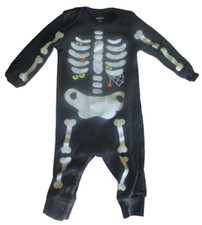Carters Halloween costume one piece outfit skeleton glows in the dark 6 months