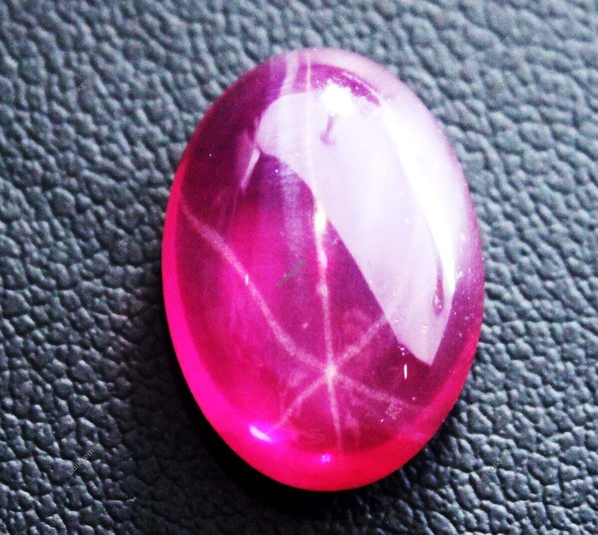 6 Rays NATURAL Red Star Ruby 8 Ct Oval Cabochon CERTIFIED Loose ...