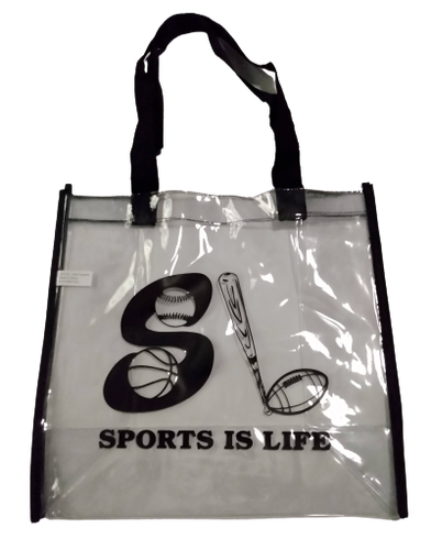 Clear PVC Transparent Handbag Black 