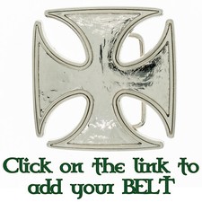 Iron Cross Belt Buckle Rocker Biker Gothic Metal Maltese