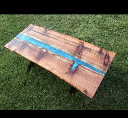 Live Edge Wood Epoxy Resin River Coffee Table Handmade Furniture For Home Decor-image