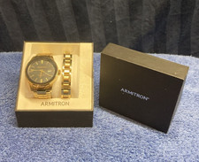 Armitron All Sport Men's Watch Gold Tone Stainless Steel 2-pc Set 20/5374  R10