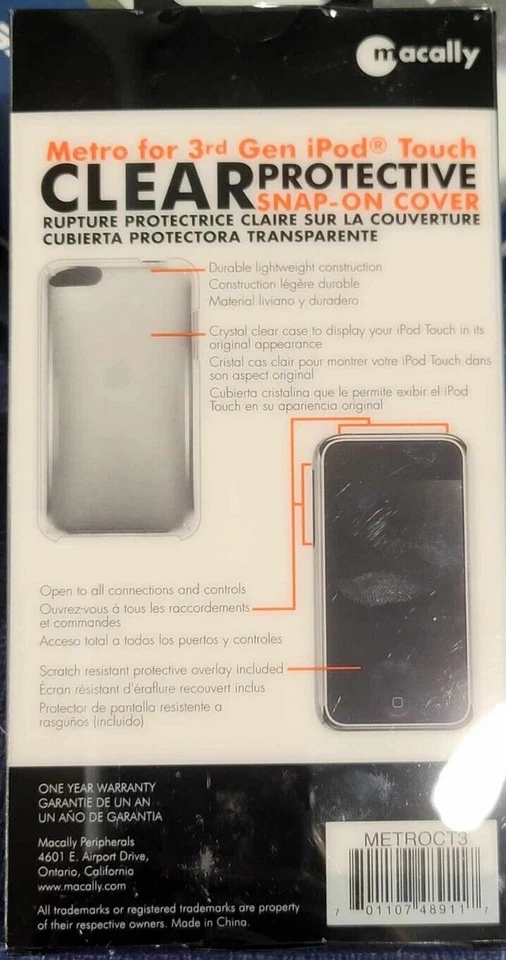 Funda Protectora MACALLY Metro Transparente a Presión iPod Touch 3G Foto 2 de 2