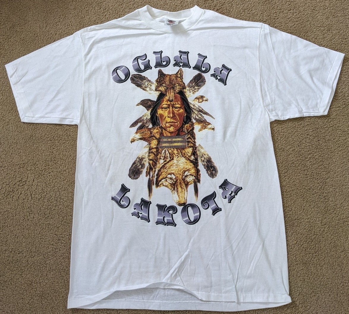 Vintage Oglala Lakota TShirt Size XL Single Stitch Oneita Power Pro