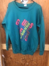 Vintage Guess 1981 Collection Teal Sweatshirt Made in USA