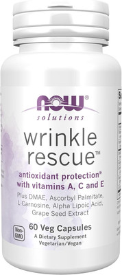Solutions, Wrinkle Rescue  Capsules, Targeted Blend with Vitamins A, C and E, 60