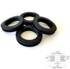 4-Pack of Rubber Grommet Wiring Bushings, 2" ID, 1/4" Groove, Fits 2-1/2" Hole