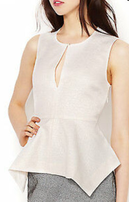 white sleeveless peplum top