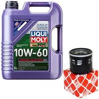 MotoröL Set 10W-60 5 Liter + ÖLfilter 38927 FüR Renault Clio II 1.2 16V 75 PS