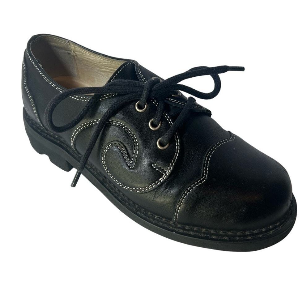 靴 JOHN FLUEVOG vintage shose VINTAGE JOHN FLUEVOG ANGELS SHOES 9 BLUE & WHITE LEATHER