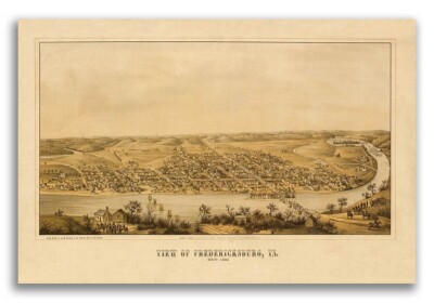 Fredericksburg Virginia 1862 Historic Panoramic Town Map - 16x24