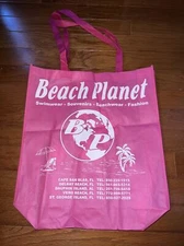 Reusable Shopping Travel Tote Gift Bag Pink Beach Planet New