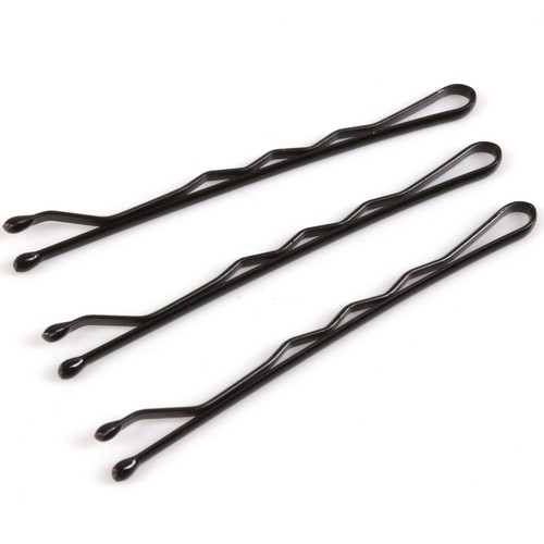 72x METAL STRONG GRIP BOBBY PINS Black Womens Hair Clips Waved Granny Bun Slides - Picture 3 of 3
