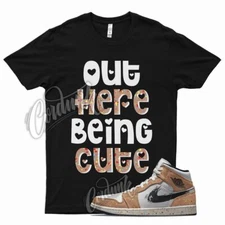 Black CUTE Shirt for Air J1 1 Mid Brushstroke Cider Chile Red Blue Wheat