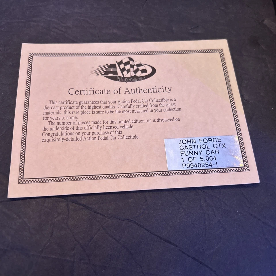 John Force Castrol GTX 2000 NHRA PEDAL Funny Car NHRA DieCast Action MacTools - Image 2 of 4