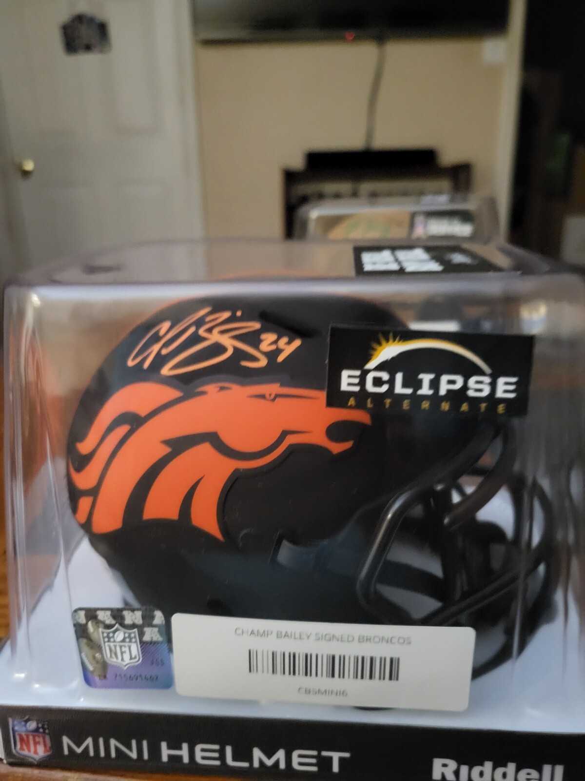 Champ Bailey Autographed Signed BRONCOS ECLIPSE MINI HELMET BECKETT COA 