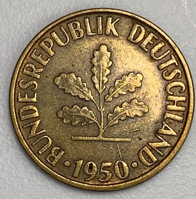Germany 10 Pfennig 1950-G Bundesrepublik Deutschland Coin (1066