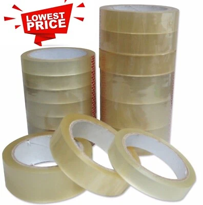 CLEAR TAPE STRONG PARCEL PACKAGING PACKING ADHESIVE CELLOTAPE 25MM X 66M ROLLS