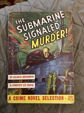 Crime digest Vintage Pb, Submarine Signaled Murder by Bosworth, CNS 3, 1942, VG